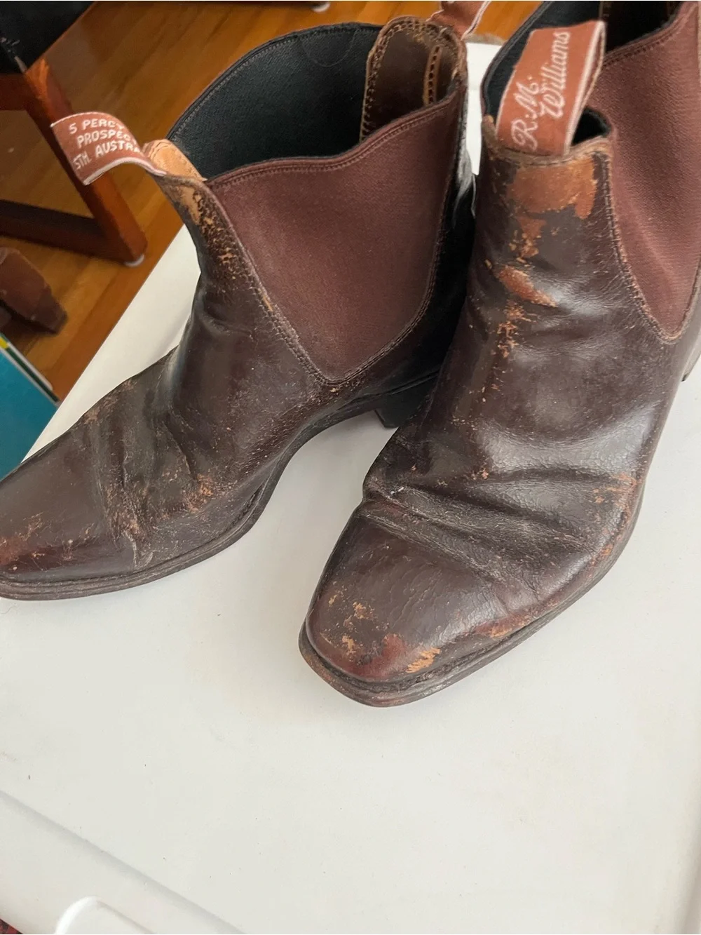 R.M. Williams Dark Brown Leather Chelsea Boots